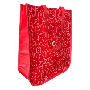 Lululemon shopping tote bag red white Large